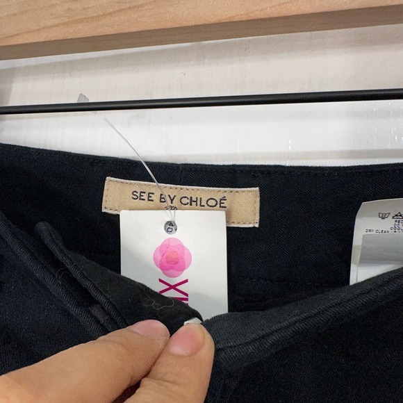 See by Chloé Paris Wide Leg Pants Size‎ 6 Navy Blue Black - Picture 16 of 16